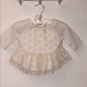 GenuineKids White Lace Top. Size 12M